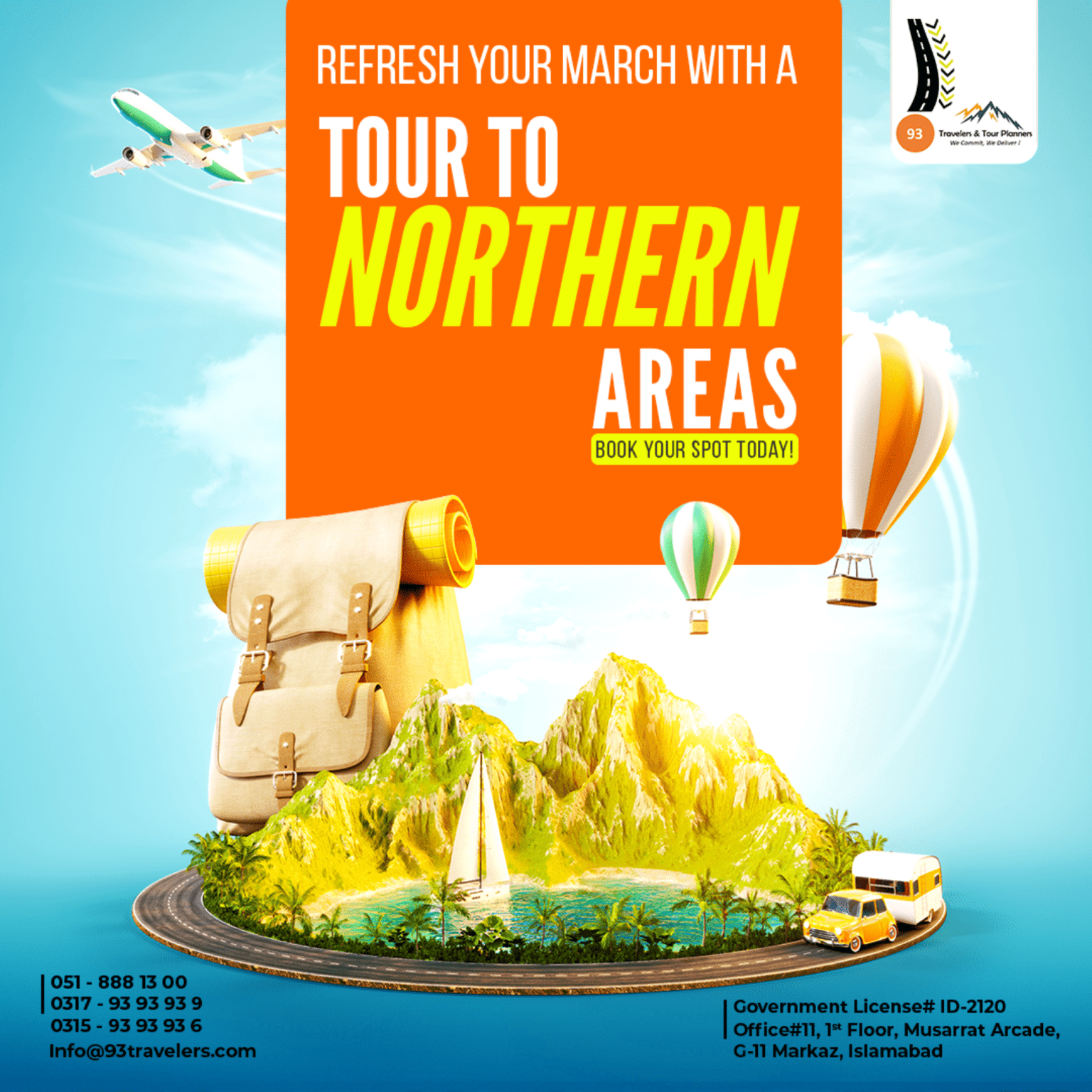 Social media post design for travel agency